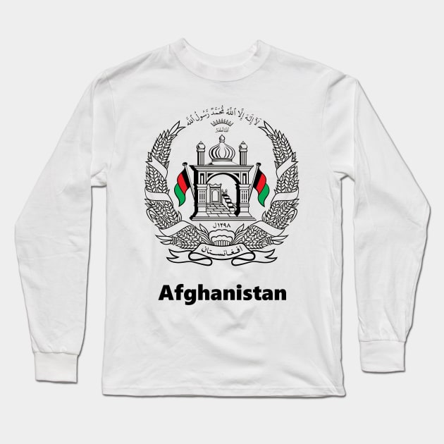 National Emblem of Afghanistan Long Sleeve T-Shirt by Flags of the World